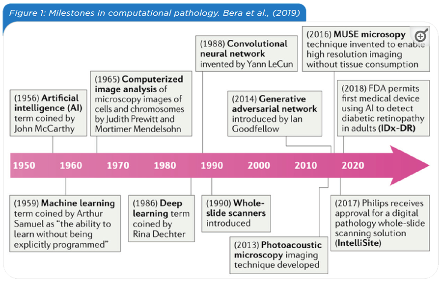 Figure 1: Milestones in computational pathology. Bera et al., (2019)